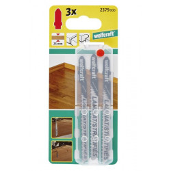 3 brzeszczoty Wolfcraft - uchwyt T, panele, parkiet 3 brzeszczoty Wolfcraft - uchwyt T, panele, parkiet