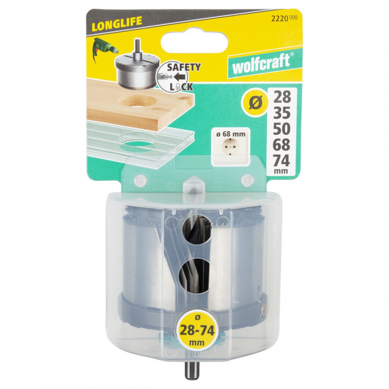 Otwornica uniwersalna 28,35,50,68,75 mm Wolfcraft PRO Otwornica uniwersalna 28,35,50,68,75 mm Wolfcraft PRO