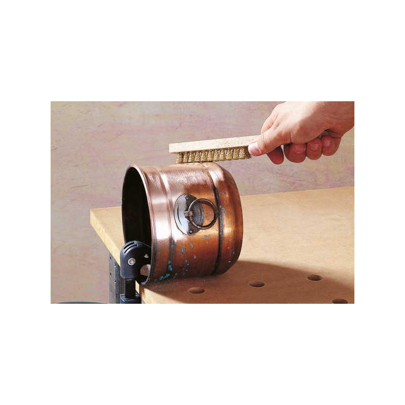 Szczotka ręczna 4-rzedowa 220 mm Wolfcraft - drut mosiężny Szczotka ręczna 4-rzedowa 220 mm Wolfcraft - drut mosiężny