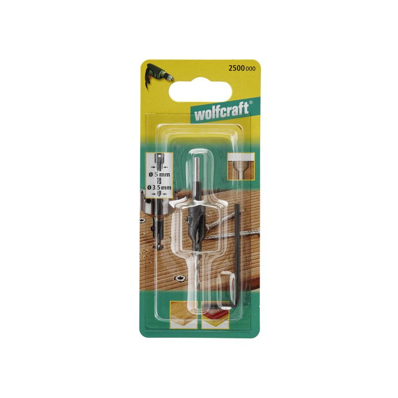Nawiertak z fazownikiem 3,5 - 5 mm Wolfcraft Nawiertak z fazownikiem 3,5 - 5 mm Wolfcraft