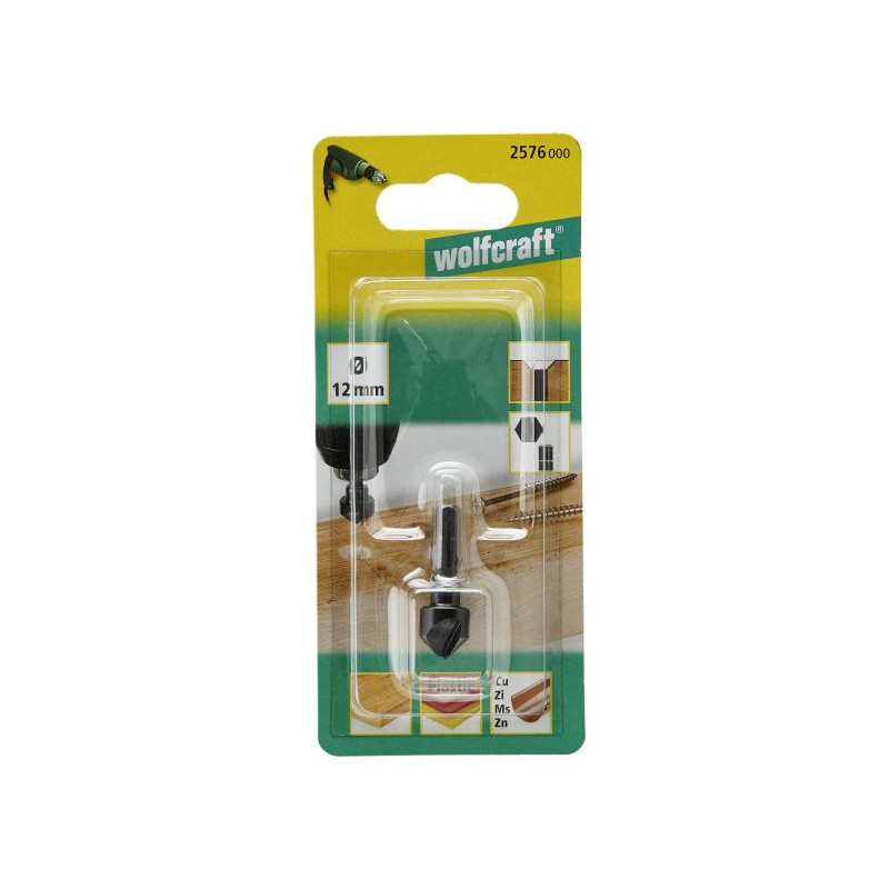 Pogłębiacz 12 mm Wolfcraft - WS, trzpień 6-kąt Pogłębiacz 12 mm Wolfcraft - WS, trzpień 6-kąt