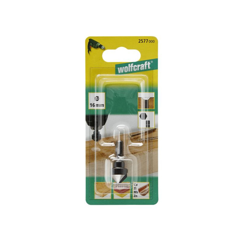 Pogłębiacz 16 mm Wolfcraft - WS, trzpień 6-kąt Pogłębiacz 16 mm Wolfcraft - WS, trzpień 6-kąt
