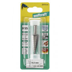 Wiertło stopniowane HSS 4-20 mm Wolfcraft, trzpień 8 mm Wiertło stopniowane HSS 4-20 mm Wolfcraft, trzpień 8 mm
