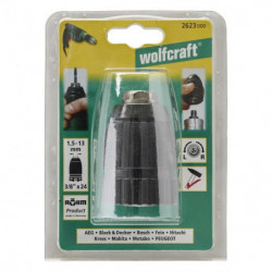 Uchwyt wiertarski szybkomocujący 1,5 - 13 mm Wolfcraft - 10 (3/8) - 24 Uchwyt wiertarski szybkomocujący 1,5 - 13 mm Wolfcraft - 10 (3/8) - 24