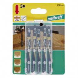 5 brzeszczotów Wolfcraft - uchwyt T, szybkie, zgrubne cięcia 5 brzeszczotów Wolfcraft - uchwyt T, szybkie, zgrubne cięcia