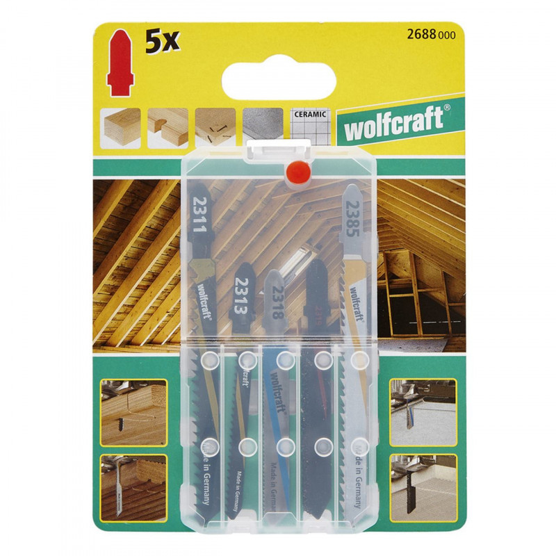 5 Brzeszczotów wyrzynarki uchwyt T: materiał: Wolfcraft 5 Brzeszczotów wyrzynarki uchwyt T: materiał: Wolfcraft