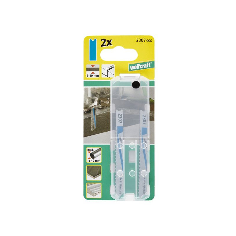 2 brzeszczoty Wolfcraft - uchwyt U, 3-10mm, blachy, aluminium 2 brzeszczoty Wolfcraft - uchwyt U, 3-10mm, blachy, aluminium