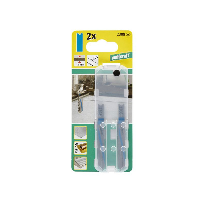 2 brzeszczoty Wolfcraft - uchwyt U, 1-3 mm, blachy, metale nieżelazne 2 brzeszczoty Wolfcraft - uchwyt U, 1-3 mm, blachy, metale nieżelazne