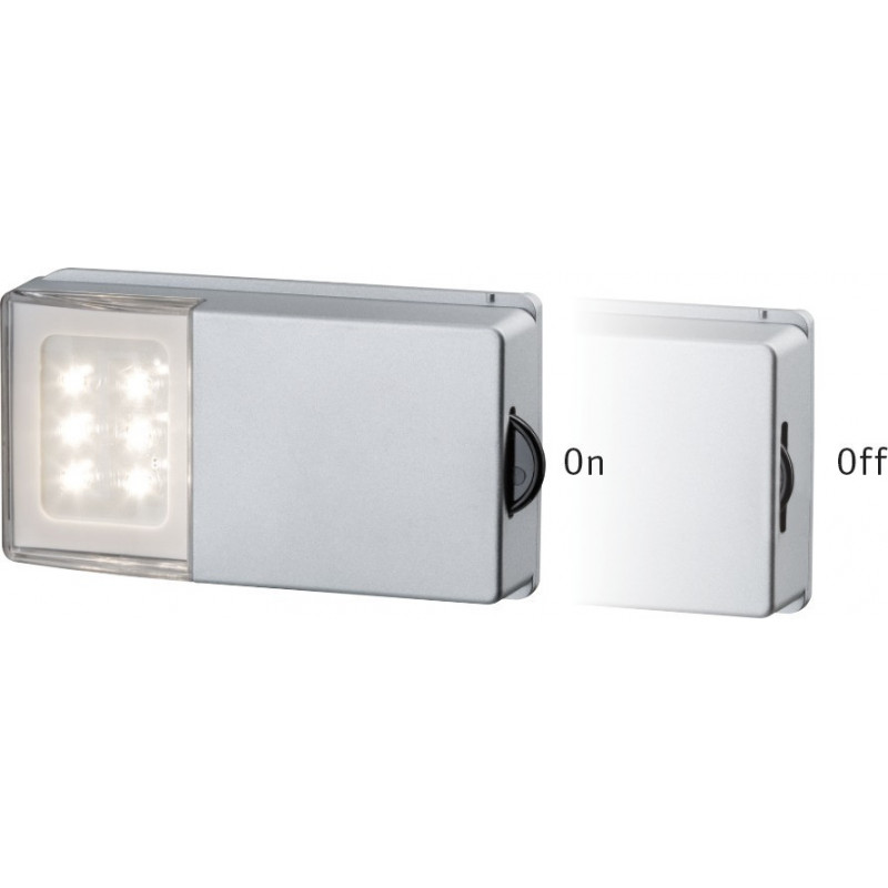 Lampka meblowa do szaf przesuwnych SNAP LED 25lm 2700K 4xAAA srebrny / tworzywo sztuczne Lampka meblowa do szaf przesuwnych SNAP LED 25lm 2700K 4xAAA srebrny / tworzywo sztuczne