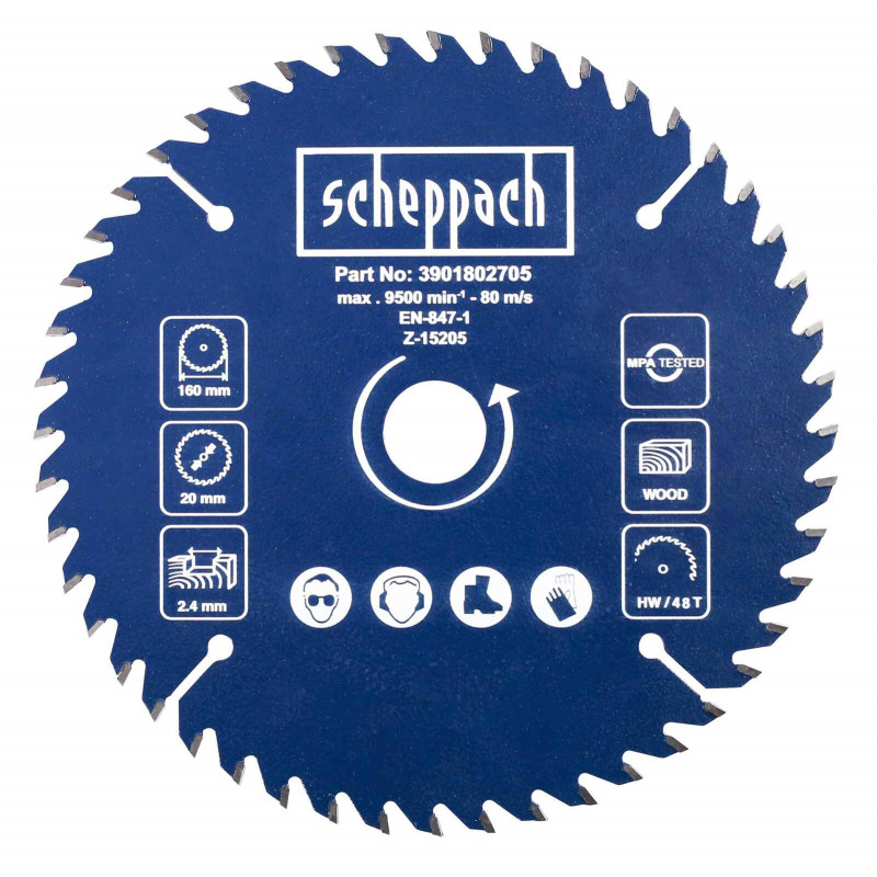 Tarcza tnąca Scheppach do PL55 fi  160 x 20 x 2,4 mm 24 zęby