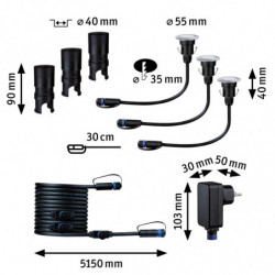 Oprawa dogruntowa Plug & Shine FLOOR MINI zestaw kompletny 3x2.5W 3000K IP67 24V srebrny / stal nierdzewna Oprawa dogruntowa Plug & Shine FLOOR MINI zestaw kompletny 3x2.5W 3000K IP67 24V srebrny / stal nierdzewna