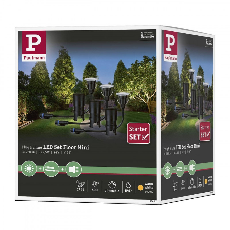 Oprawa dogruntowa Plug & Shine FLOOR MINI zestaw kompletny 3x2.5W 3000K IP67 24V srebrny / stal nierdzewna Oprawa dogruntowa Plug & Shine FLOOR MINI zestaw kompletny 3x2.5W 3000K IP67 24V srebrny / stal nierdzewna