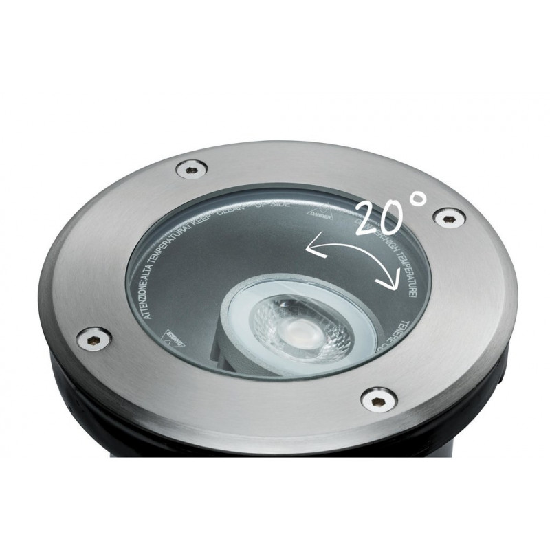 Oprawa dogruntowa Plug & Shine FLOOR regulowana 20st. 6W 3000K 428lm IP67 24V srebrny / metal Oprawa dogruntowa Plug & Shine FLOOR regulowana 20st. 6W 3000K 428lm IP67 24V srebrny / metal