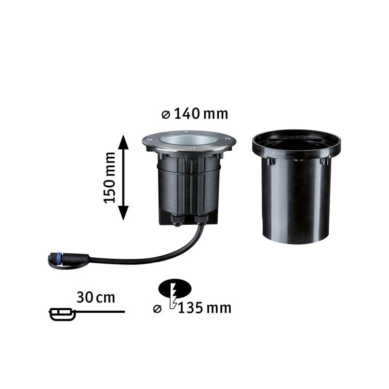 Oprawa dogruntowa Plug & Shine FLOOR regulowana 20st. 6W 3000K 428lm IP67 24V srebrny / metal Oprawa dogruntowa Plug & Shine FLOOR regulowana 20st. 6W 3000K 428lm IP67 24V srebrny / metal