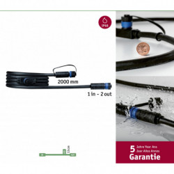 Przewód połączeniowy Plug & Shine 2m 1in-2out IP68 24V czarny / tworzywo sztuczne Przewód połączeniowy Plug & Shine 2m 1in-2out IP68 24V czarny / tworzywo sztuczne