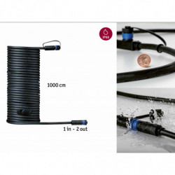 Przewód połączeniowy Plug & Shine 10m 1in-2out IP68 24V czarny / tworzywo sztuczne Przewód połączeniowy Plug & Shine 10m 1in-2out IP68 24V czarny / tworzywo sztuczne