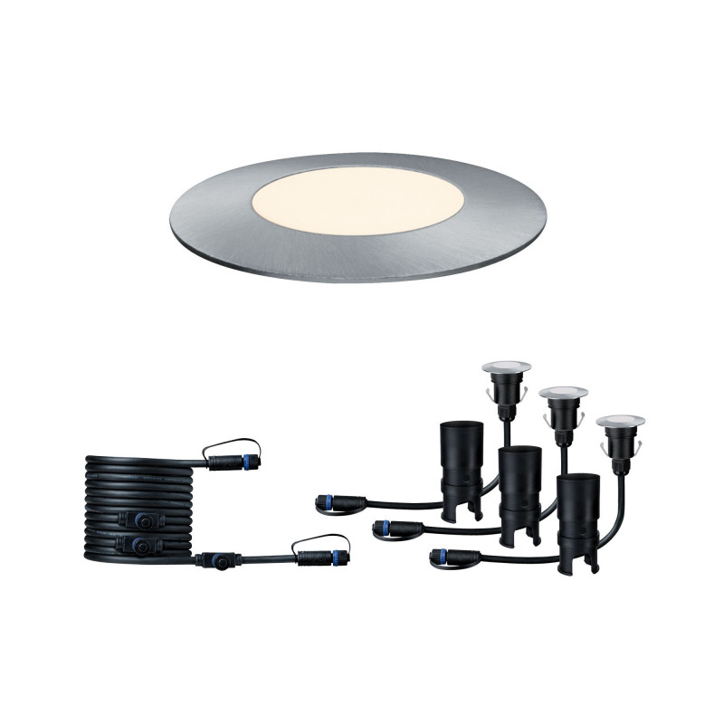 Oprawa dogruntowa Plug & Shine FLOOR MINI zestaw przedłużajacy 3x2,5W 3000K IP67 24V srebrny Oprawa dogruntowa Plug & Shine FLOOR MINI zestaw przedłużajacy 3x2,5W 3000K IP67 24V srebrny