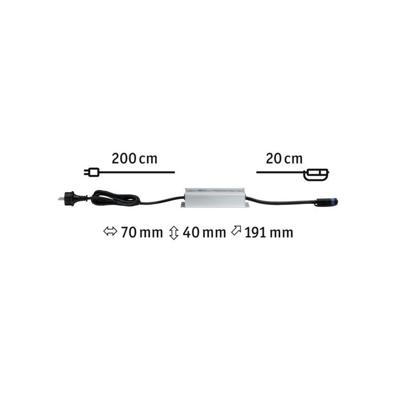 Transformator zewnętrzny Plug & Shine 150W 230/24V DC IP67 srebrny / aluminium Transformator zewnętrzny Plug & Shine 150W 230/24V DC IP67 srebrny / aluminium