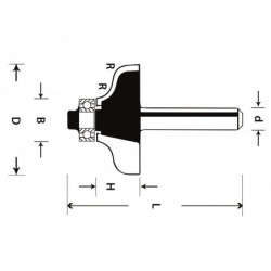 Frez profilowy 38/15,9/r 6,3 ABRABORO - TCT, Typ C Frez profilowy 38/15,9/r 6,3 ABRABORO - TCT, Typ C