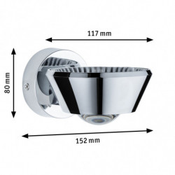 Oprawa ścienna SABIK LED DIM 13W 800lm/ 390lm 2700K IP44 230V chrom / tworzywo sztuczne Oprawa ścienna SABIK LED DIM 13W 800lm/ 390lm 2700K IP44 230V chrom / tworzywo sztuczne