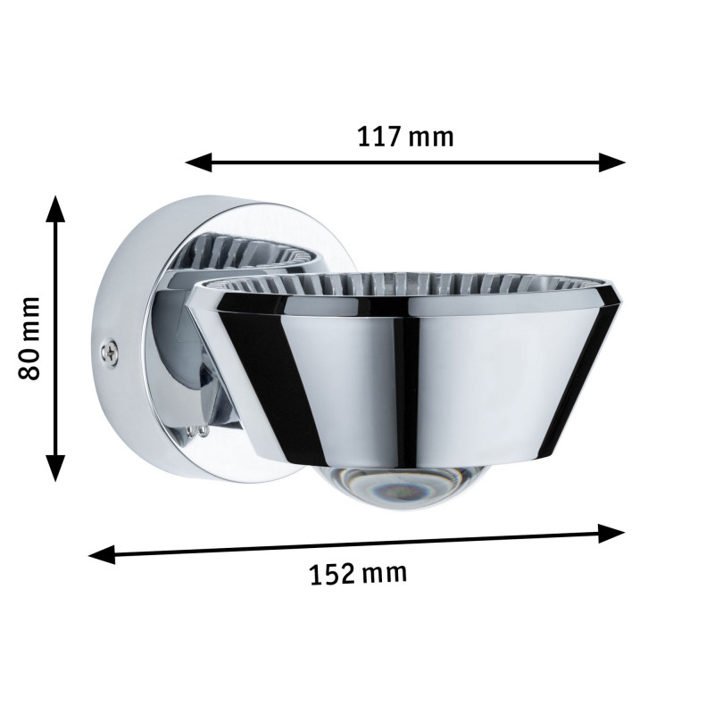 Oprawa ścienna SABIK LED DIM 13W 800lm/ 390lm 2700K IP44 230V chrom / tworzywo sztuczne Oprawa ścienna SABIK LED DIM 13W 800lm/ 390lm 2700K IP44 230V chrom / tworzywo sztuczne