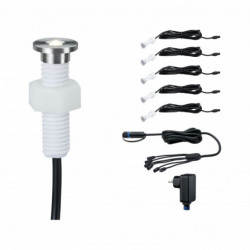 Oprawa do wbudowana Plug & Shine MicroPen II zestaw kompletny 5x0,2W 3000K IP67 24V zestaw dodatkowy srebrny / stal Oprawa do wbudowana Plug & Shine MicroPen II zestaw kompletny 5x0,2W 3000K IP67 24V zestaw dodatkowy srebrny / stal