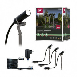 Zestaw ogrodowy Plug & Shine PLANTINI 3x2W 3000K IP65 24V zestaw antracyt / aluminium Zestaw ogrodowy Plug & Shine PLANTINI 3x2W 3000K IP65 24V zestaw antracyt / aluminium