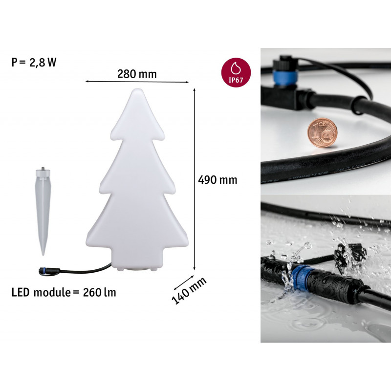 Oprawa ogrodowa Plug & Shine CHOINKA LED DIM 2.8W 3000K 260lm IP67 24V biały / tworzywo Oprawa ogrodowa Plug & Shine CHOINKA LED DIM 2.8W 3000K 260lm IP67 24V biały / tworzywo