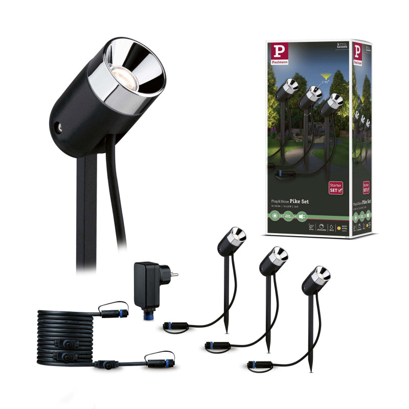 Reflektor ogrodowy Plug & Shine PIKE zestaw 3x3,5W 3000K IP67 24V antracyt / tworzywo sztuczne Reflektor ogrodowy Plug & Shine PIKE zestaw 3x3,5W 3000K IP67 24V antracyt / tworzywo sztuczne