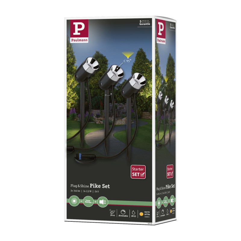 Reflektor ogrodowy Plug & Shine PIKE zestaw 3x3,5W 3000K IP67 24V antracyt / tworzywo sztuczne Reflektor ogrodowy Plug & Shine PIKE zestaw 3x3,5W 3000K IP67 24V antracyt / tworzywo sztuczne