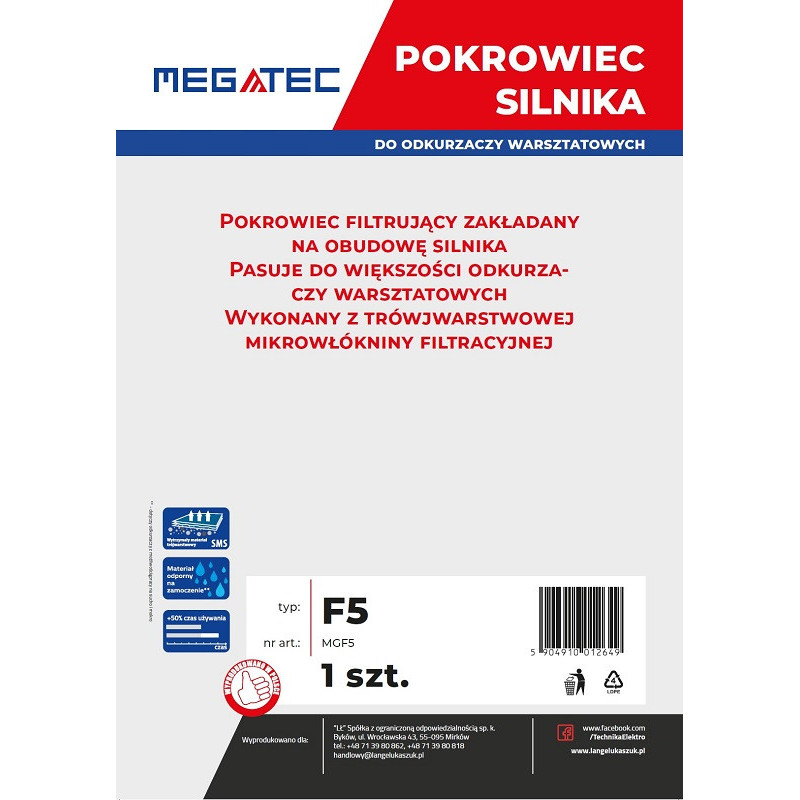 Worek filtrujący Megatec na silnik, 1 szt Worek filtrujący Megatec na silnik, 1 szt