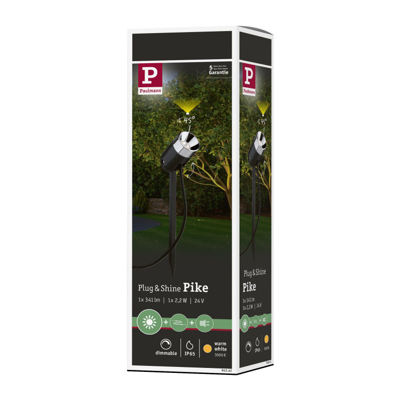 Reflektor ogrodowy Plug & Shine PIKE 2.2W 240lm 3000K IP65 24V antracyt Reflektor ogrodowy Plug & Shine PIKE 2.2W 240lm 3000K IP65 24V antracyt