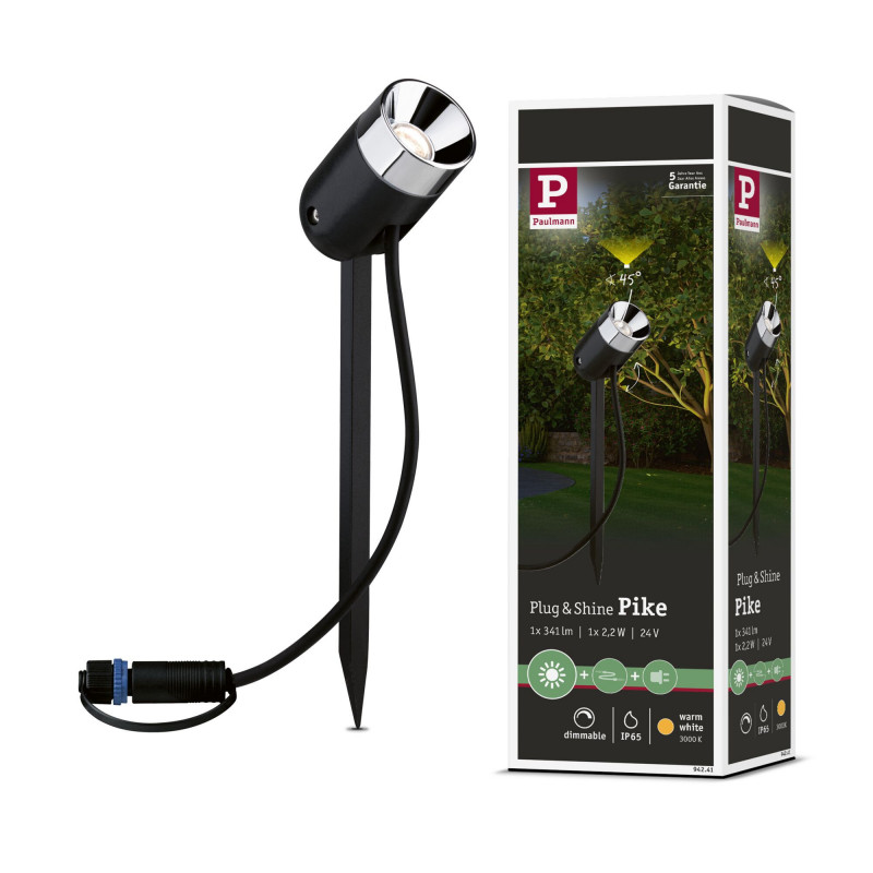 Reflektor ogrodowy Plug & Shine PIKE 2.2W 240lm 3000K IP65 24V antracyt Reflektor ogrodowy Plug & Shine PIKE 2.2W 240lm 3000K IP65 24V antracyt