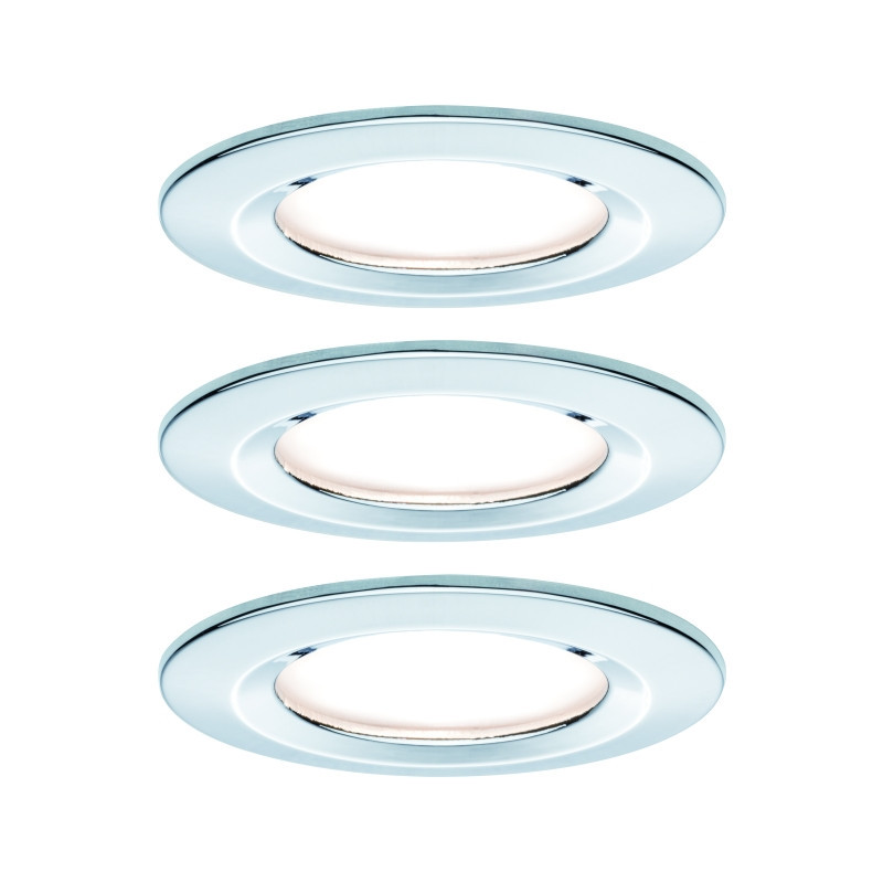 Oprawa do wbudowania NOVA COIN LED DIM stała zestaw 3x6W 470lm 78mm 2700K IP44 230V chrom Oprawa do wbudowania NOVA COIN LED DIM stała zestaw 3x6W 470lm 78mm 2700K IP44 230V chrom