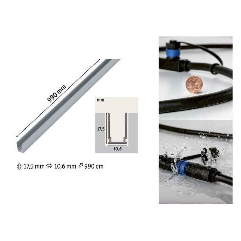 Profil aluminiowy do taśm LED Plug & Shine NEON 1 metr srebrny / aluminum Profil aluminiowy do taśm LED Plug & Shine NEON 1 metr srebrny / aluminum