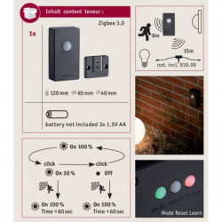 Bezprzewodowy czujnik zmierzchu Plug & Shine IP44 Zigbee Antracyt Bezprzewodowy czujnik zmierzchu Plug & Shine IP44 Zigbee Antracyt
