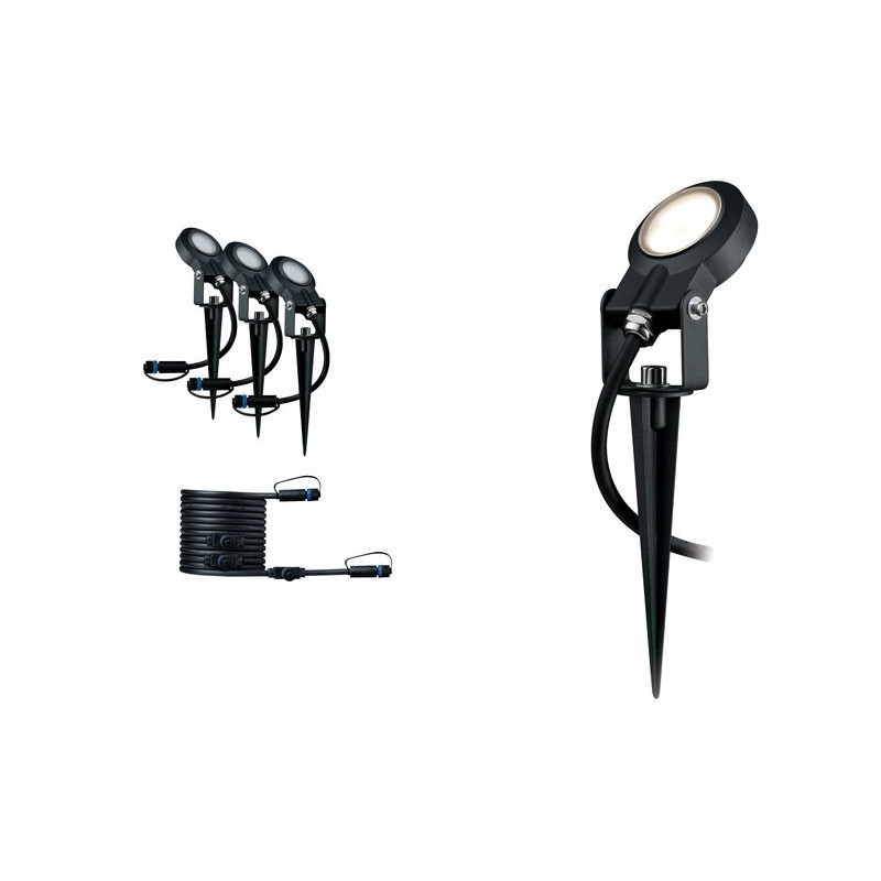 Reflektor ogrodowy Plug & Shine STING zestaw przedłużający 3x6W 3000K 520lm DIM IP67 24V antracyt / aluminum Reflektor ogrodowy Plug & Shine STING zestaw przedłużający 3x6W 3000K 520lm DIM IP67 24V antracyt / aluminum