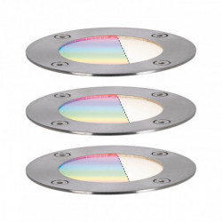 Oprawa dogruntowa Plug & Shine FLOOR zestaw kompletny SH Zigbee RGBW 3x3.6W IP65 24V srebrny / metal Oprawa dogruntowa Plug & Shine FLOOR zestaw kompletny SH Zigbee RGBW 3x3.6W IP65 24V srebrny / metal