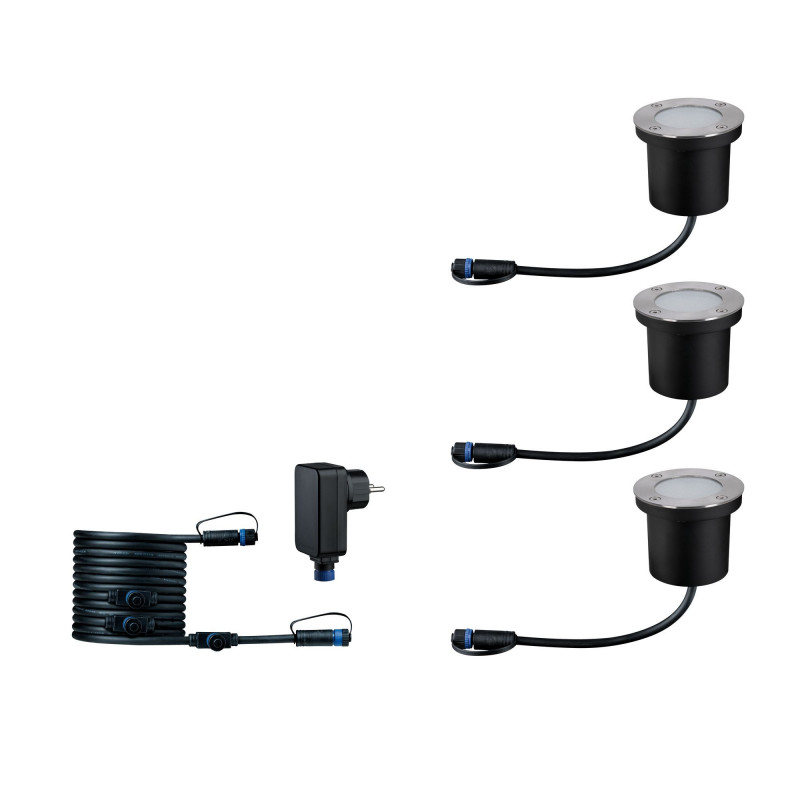Oprawa dogruntowa Plug & Shine FLOOR zestaw kompletny SH Zigbee RGBW 3x3.6W IP65 24V srebrny / metal Oprawa dogruntowa Plug & Shine FLOOR zestaw kompletny SH Zigbee RGBW 3x3.6W IP65 24V srebrny / metal