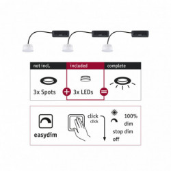 Źródło światła NOVA COIN LED DIM zestaw 3x6.5W 3x630lm 50mm 2700K 230V biały Źródło światła NOVA COIN LED DIM zestaw 3x6.5W 3x630lm 50mm 2700K 230V biały