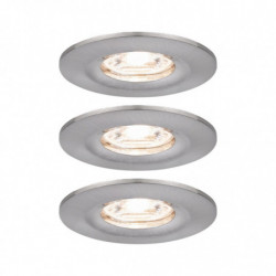 Oprawa do wbudowania NOVA COIN LED Mini stała zestaw 3x4W 310lm 65mm 2700K IP44 230V szczotkowane żelazo Oprawa do wbudowania NOVA COIN LED Mini stała zestaw 3x4W 310lm 65mm 2700K IP44 230V szczotkowane żelazo