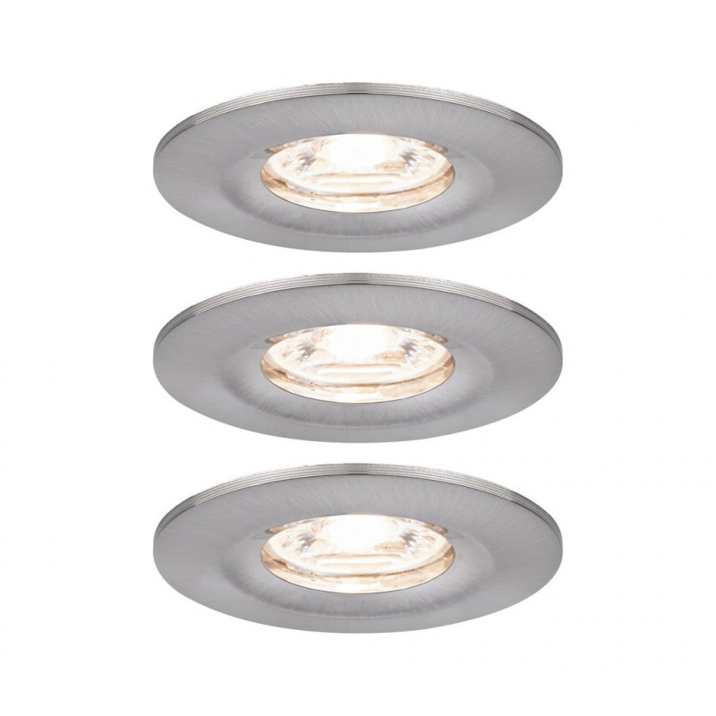 Oprawa do wbudowania NOVA COIN LED Mini stała zestaw 3x4W 310lm 65mm 2700K IP44 230V szczotkowane żelazo Oprawa do wbudowania NOVA COIN LED Mini stała zestaw 3x4W 310lm 65mm 2700K IP44 230V szczotkowane żelazo