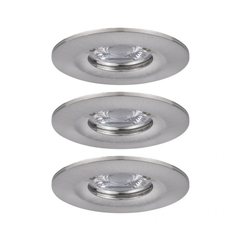 Oprawa do wbudowania NOVA COIN LED Mini stała zestaw 3x4W 310lm 65mm 2700K IP44 230V szczotkowane żelazo Oprawa do wbudowania NOVA COIN LED Mini stała zestaw 3x4W 310lm 65mm 2700K IP44 230V szczotkowane żelazo