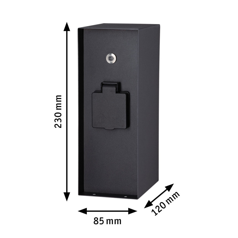Zewnętrzna kolumna zasilająca RIO 3GN. 230V + czujnik zmierzchu 230V IP44 stal szlachetna / antracyt Zewnętrzna kolumna zasilająca RIO 3GN. 230V + czujnik zmierzchu 230V IP44 stal szlachetna / antracyt
