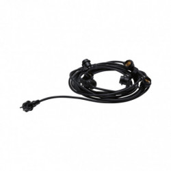 Łańcuch świetlny IP44 7x10W E27 8,5m 230V czarny Łańcuch świetlny IP44 7x10W E27 8,5m 230V czarny