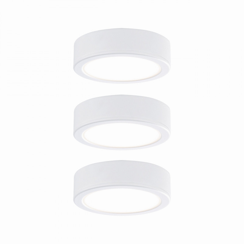 Zestaw opraw meblowych z zasilaczem LED 3x 3,5W 2700K Biały Zestaw opraw meblowych z zasilaczem LED 3x 3,5W 2700K Biały