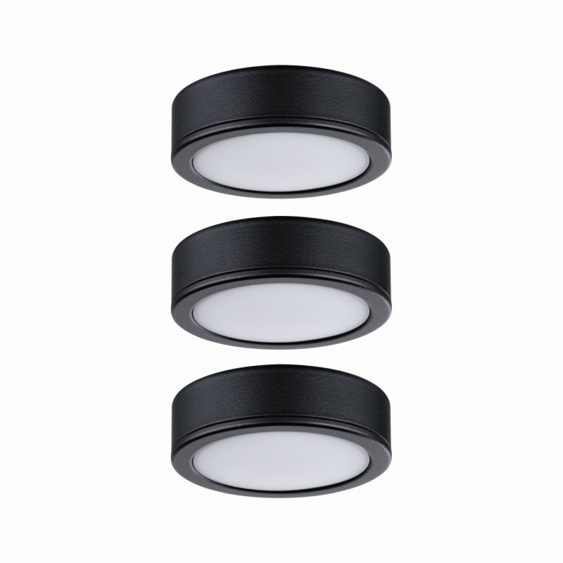 Zestaw opraw meblowych z zasilaczem LED 3x 3,5W 2700K Czarny Zestaw opraw meblowych z zasilaczem LED 3x 3,5W 2700K Czarny