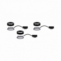 Zestaw opraw meblowych z zasilaczem LED 3x 3,5W 2700K Czarny Zestaw opraw meblowych z zasilaczem LED 3x 3,5W 2700K Czarny