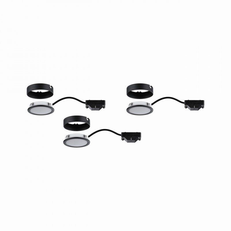 Zestaw opraw meblowych z zasilaczem LED 3x 3,5W 2700K Czarny Zestaw opraw meblowych z zasilaczem LED 3x 3,5W 2700K Czarny