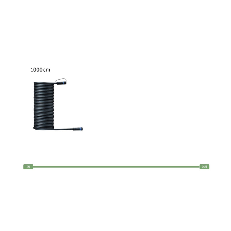 Przewód połączeniowy Plug & Shine 10m 1in-1out IP68 24V czarny / tworzywo sztuczne Przewód połączeniowy Plug & Shine 10m 1in-1out IP68 24V czarny / tworzywo sztuczne